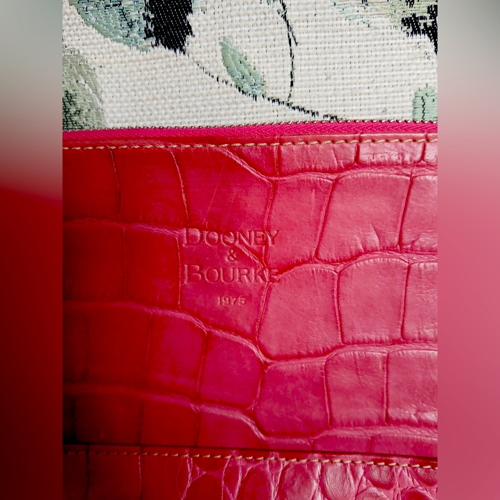 Dooney & Bourke Leather Croco Wristlet - Picture 2 of 7